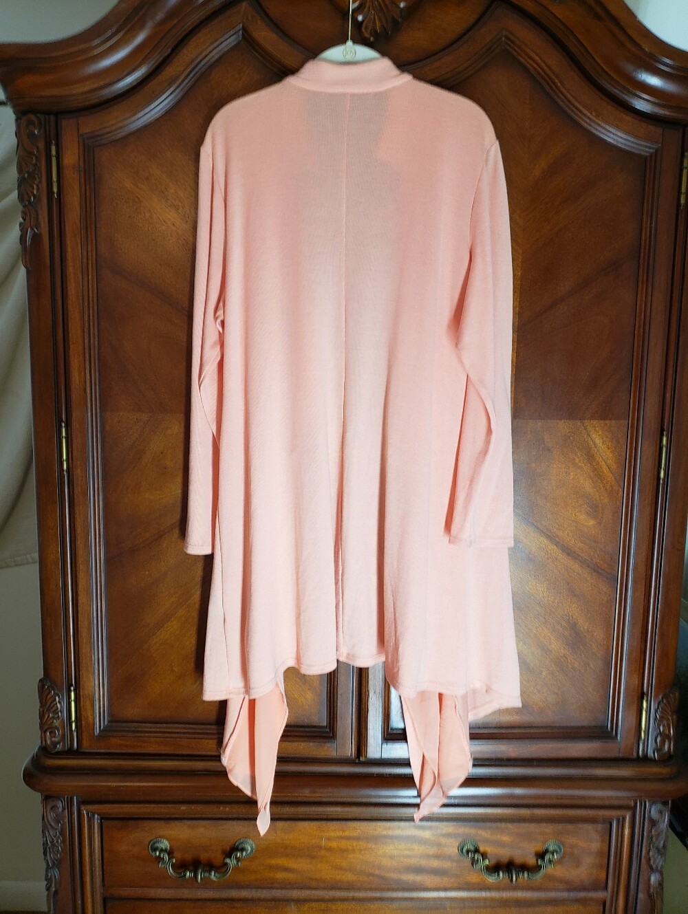 Antthony Peach Open-Front Drape Cardigan Sweater - Picture 4 of 7